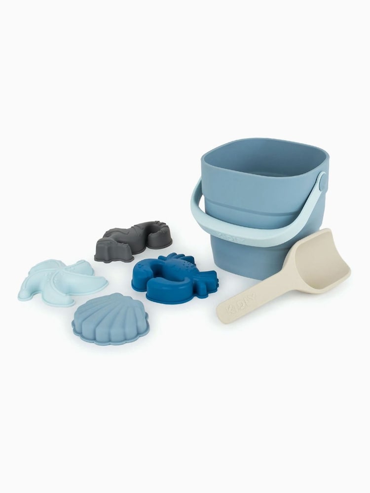 KIDLY by MORI Blue Foldaway Bucket Spade & Sand Mould Beach Toy Set - Image 1 of 4