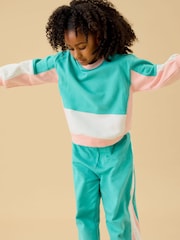 Μπλε - Φούτερ KIDLY by MORI Colorblock από απαλό βαμβάκι με φαρδιά μανίκια - Εικόνα 1 από 6