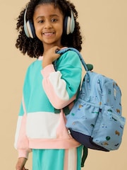 Μπλε - Φούτερ KIDLY by MORI Colorblock από απαλό βαμβάκι με φαρδιά μανίκια - Εικόνα 2 από 6