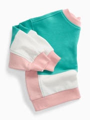 Μπλε - Φούτερ KIDLY by MORI Colorblock από απαλό βαμβάκι με φαρδιά μανίκια - Εικόνα 5 από 6