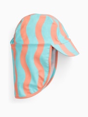 KIDLY by MORI Turquiose Orange Sunsafe Swim Hat - Image 2 of 3
