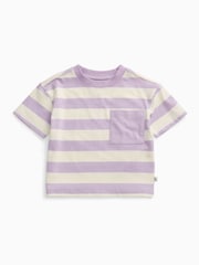 Lila - KIDLY by MORI Striped Soft Cotton Oversized T-Shirt - Larawan 4 ng 5