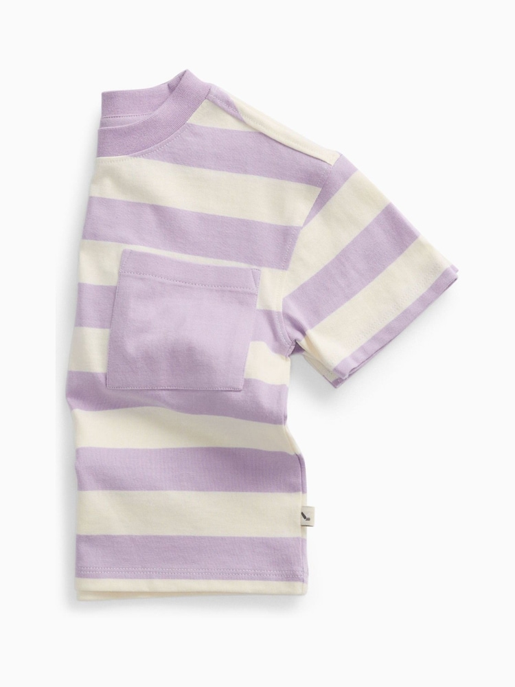 Lila - KIDLY by MORI Striped Soft Cotton Oversized T-Shirt - Larawan 5 ng 5