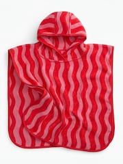 KIDLY by MORI Pink Soft Towelling Hooded Reversible Poncho - Image 1 of 2