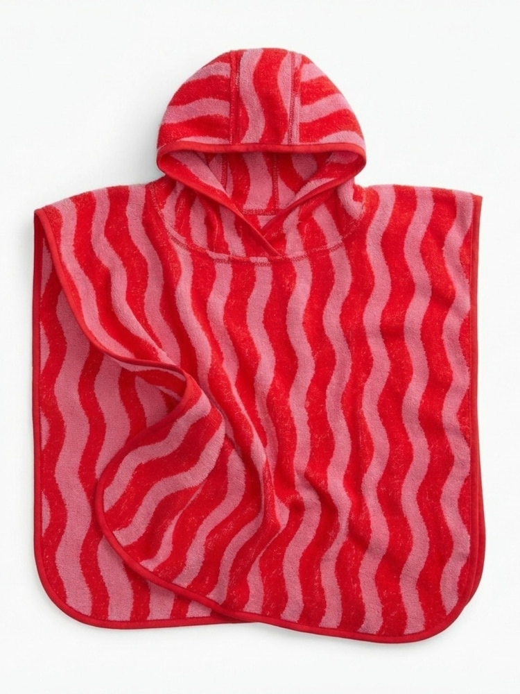 KIDLY by MORI Pink Soft Towelling Hooded Reversible Poncho - Image 1 of 2 KIDLY by MORI Pink Soft Towelling Hooded Reversible Poncho - Image 1 of 2