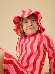 ピンク - KIDLY by MORI Front Zip Sunsafe Swimsuit - 画像 2 / 4