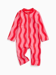 ピンク - KIDLY by MORI Front Zip Sunsafe Swimsuit - 画像 3 / 4