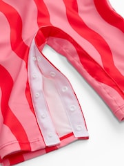 ピンク - KIDLY by MORI Front Zip Sunsafe Swimsuit - 画像 4 / 4