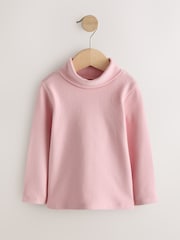 Cream/Pink/Grey Long Sleeve Roll Neck Tops 3 Pack (3mths-7yrs) - Image 4 of 7