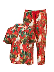 Cyberjammies Red Bird Print Short Sleeve Pyjamas Set - Image 4 of 4