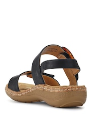 Pavers Black Wide Fit Touch-Fasten Sandals - Image 2 of 5