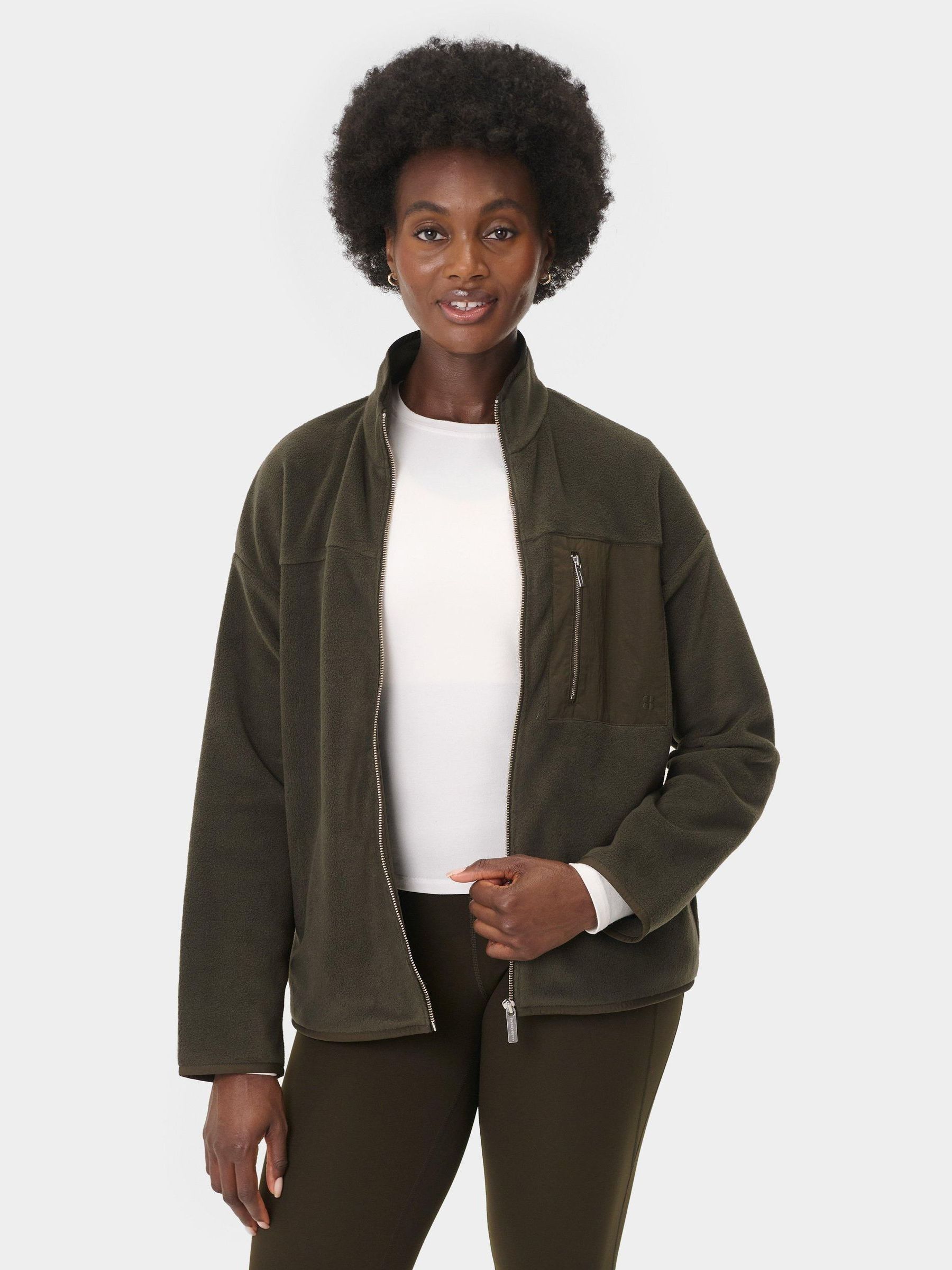 Buy Sweaty Betty Green Mallow Zip Through Fleece from Next USA