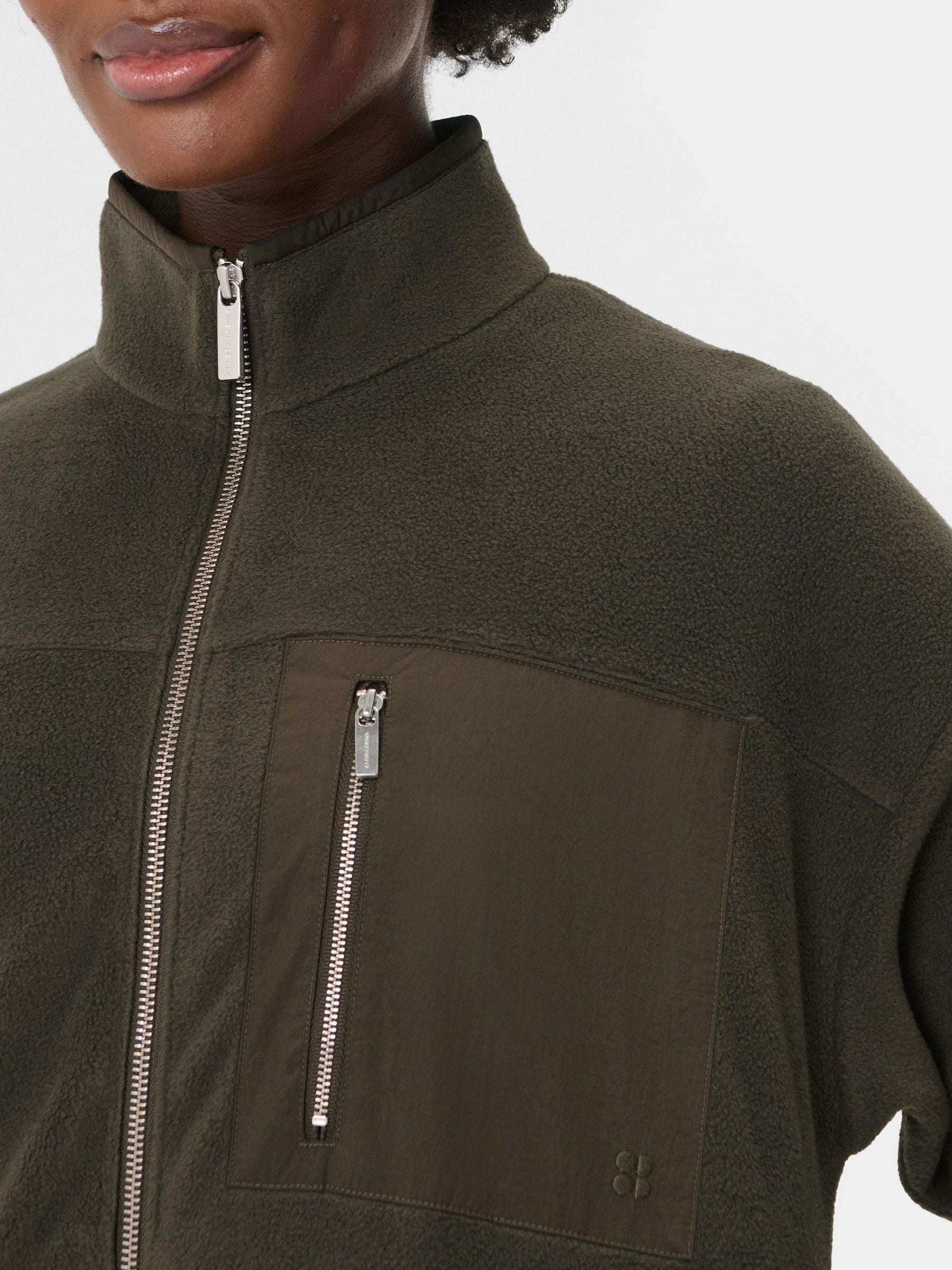 Buy Sweaty Betty Green Mallow Zip Through Fleece from Next USA