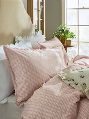 Laura Ashley Set of 2 Plaster Pink Cresswell Gingham Mini Frill Pillowcases - Image 1 of 4