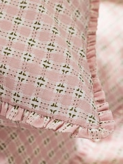 Laura Ashley Set of 2 Plaster Pink Cresswell Gingham Mini Frill Pillowcases - Image 3 of 4
