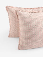 Laura Ashley Set of 2 Plaster Pink Cresswell Gingham Mini Frill Pillowcases - Image 4 of 4
