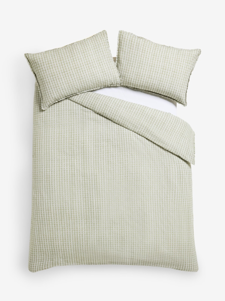Laura Ashley Moss Green Cresswell Gingham Mini Frill 100% Cotton Duvet Cover and Pillowcase Set - Image 5 of 5 Laura Ashley Moss Green Cresswell Gingham Mini Frill 100% Cotton Duvet Cover and Pillowcase Set - Image 5 of 5