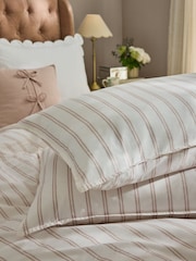 Laura Ashley Plaster Pink Henley Stripe 100% Cotton Duvet Cover and Pillowcase Set - Image 3 of 5