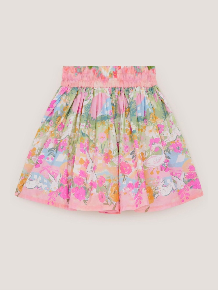 Monsoon Yellow Bunny Print Cotton Skirt - Image 1 of 3