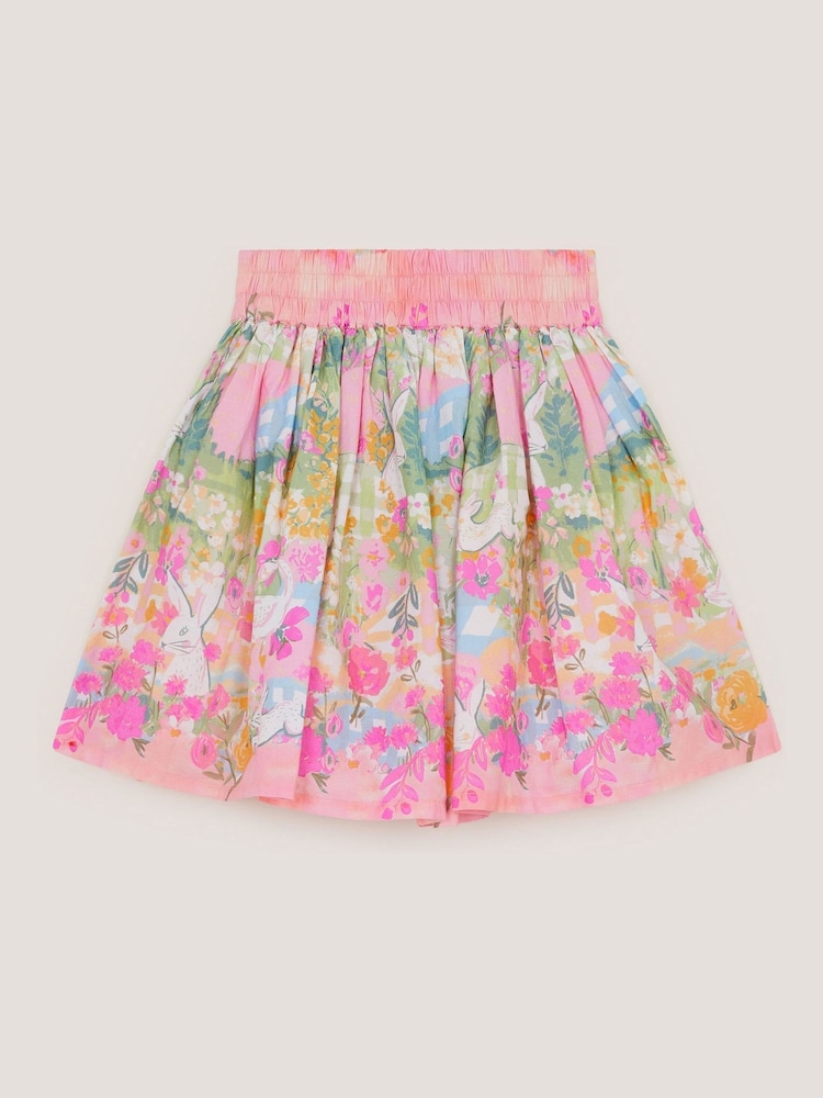 Monsoon Yellow Bunny Print Cotton Skirt - Image 2 of 3