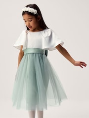 Monsoon Green Angelica Bow Tulle Flower Dress - Image 1 of 1