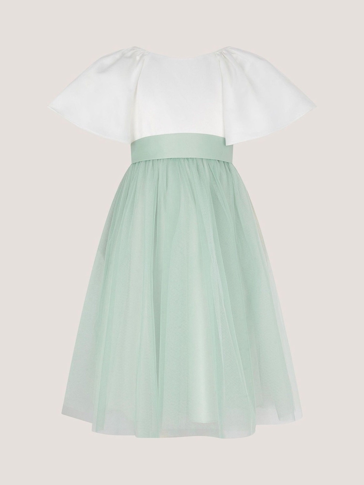 Monsoon Green Angelica Bow Tulle Flower Dress - Image 2 of 4