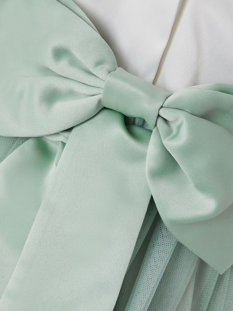 Monsoon Green Angelica Bow Tulle Flower Dress - Image 4 of 4