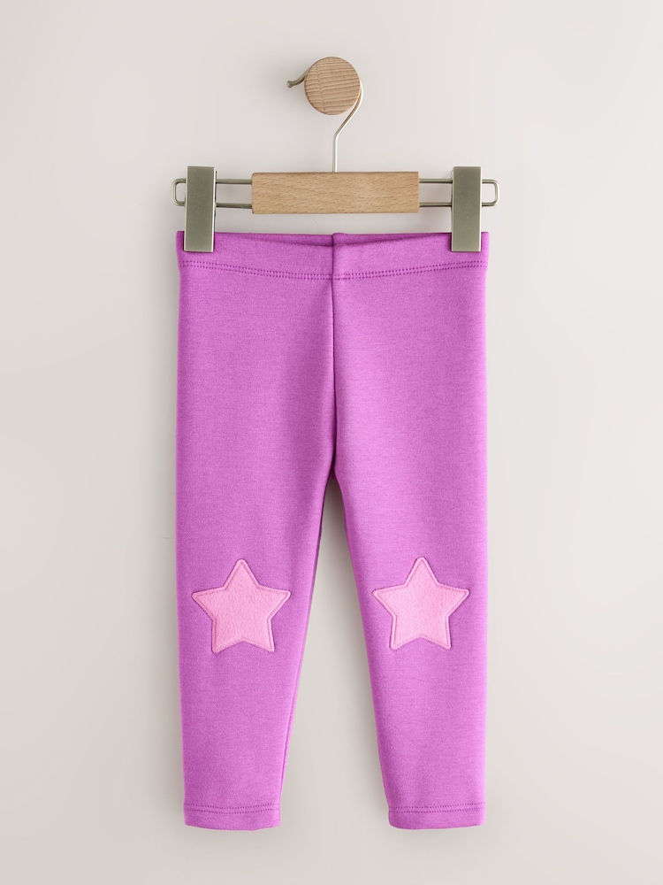 Pink/Purple/Brights Cosy Fleece Lined Leggings 4 Pack (3mths-7yrs) - Image 2 of 8