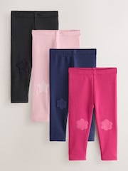Noir/Bleu/Rose - Leggings doublés en polaire douce 4 paquet (3mois-7ans) - Image 1 sur 8