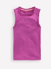Boden Purple Ribbed Lace Trim Vest - Image 1 of 3