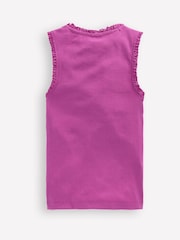 Boden Purple Ribbed Lace Trim Vest - Image 2 of 3