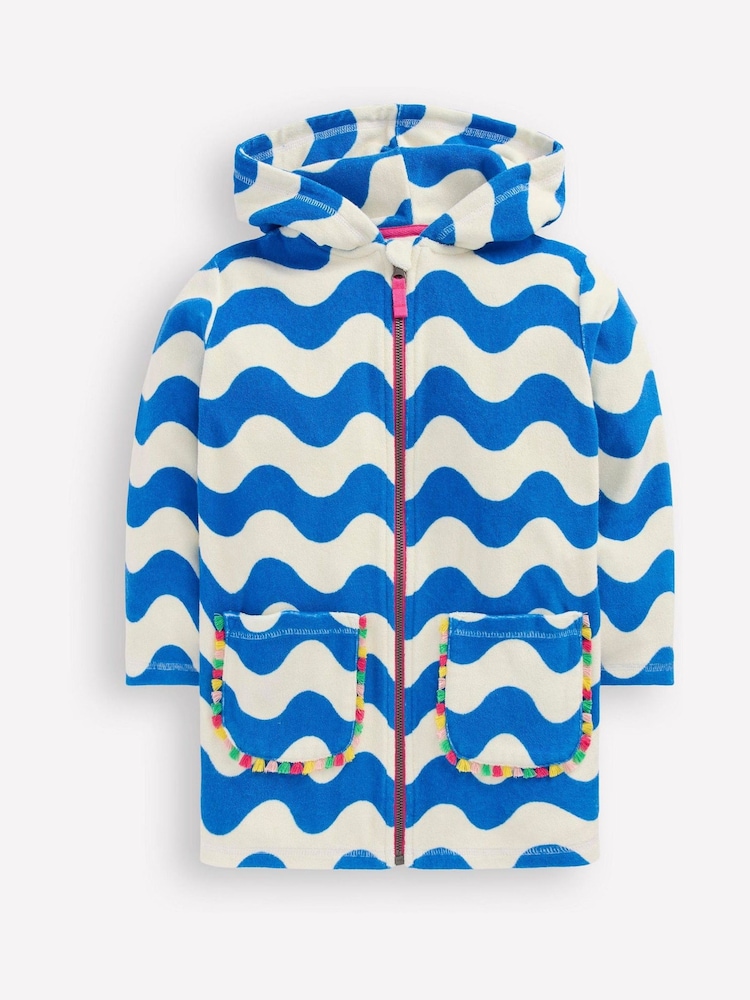 Boden Blue Romie Towelling Zip Throw On Cover-Up - Image 1 of 3