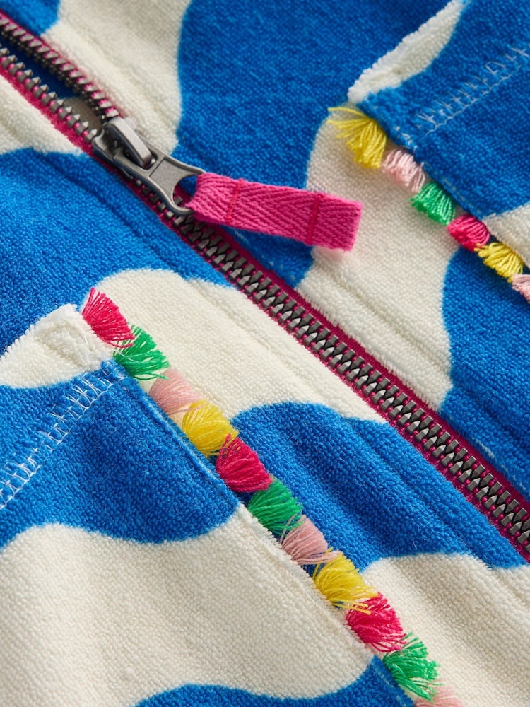 Boden Blue Romie Towelling Zip Throw On Cover-Up - Image 3 of 3