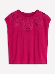 Boden Red Willow Broderie T-Shirt - Image 5 of 5