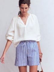 Boden Serena Pleat Neck Linen Top - 画像 4 / 5