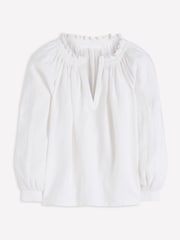 Boden Serena Pleat Neck Linen Top - 画像 5 / 5