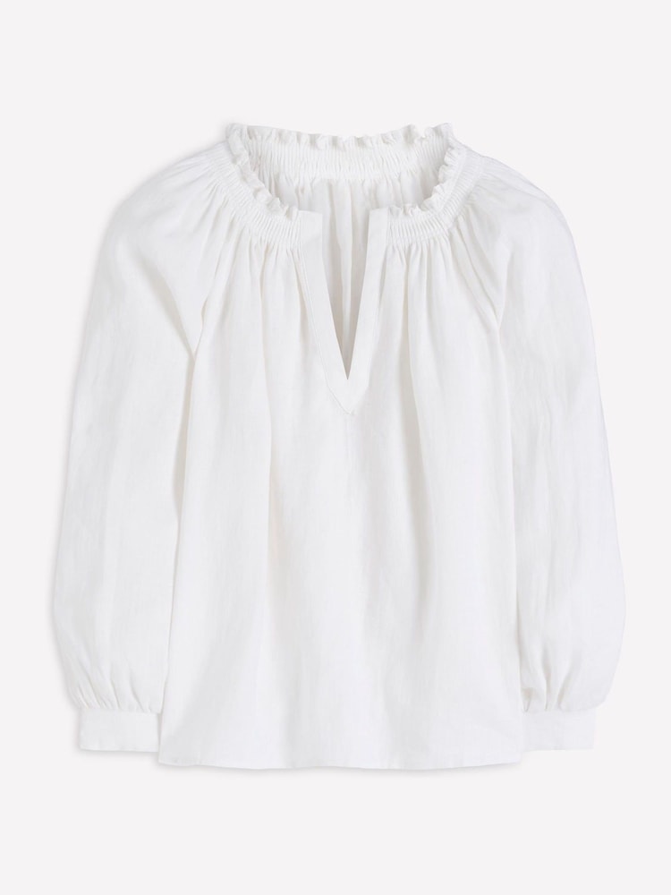 Boden Serena Pleat Neck Linen Top - 画像 5 / 5