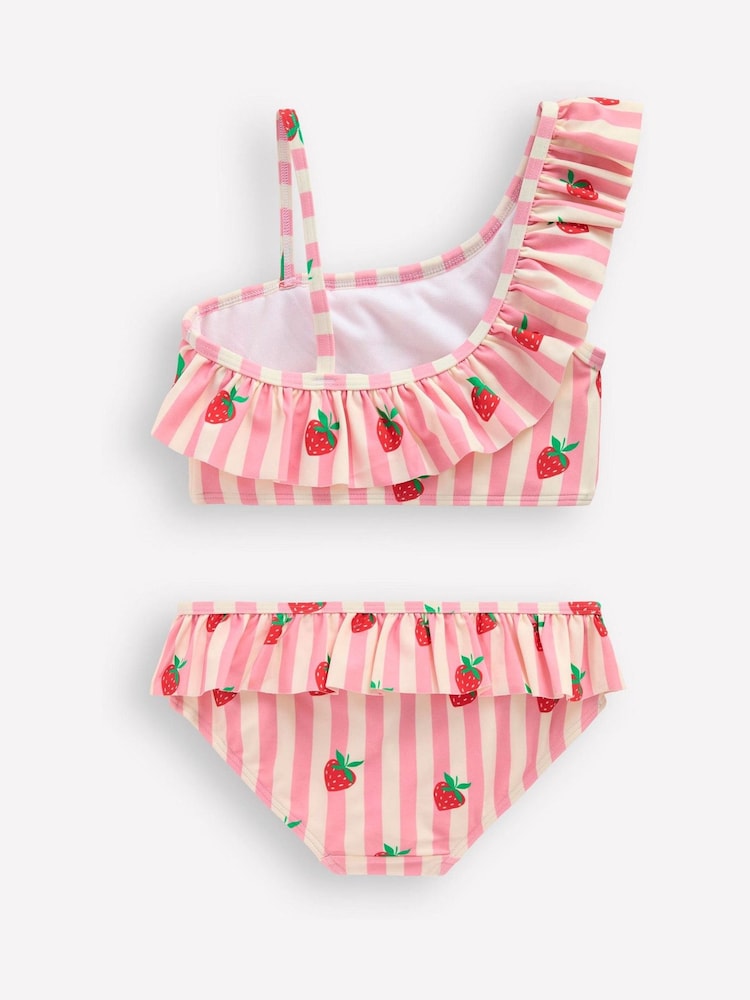 Boden Pink One Shoulder Frill Bikini Set - Image 2 of 3