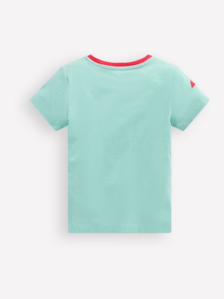 Boden Blue Short Sleeve Fun Appliqué T-Shirt - Image 2 of 3