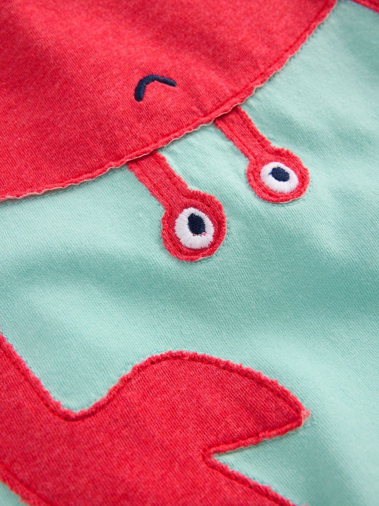 Boden Blue Short Sleeve Fun Appliqué T-Shirt - Image 3 of 3