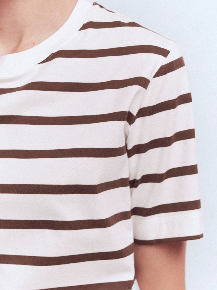 Boden Cream Relaxed Cotton T-Shirt - Image 2 of 6