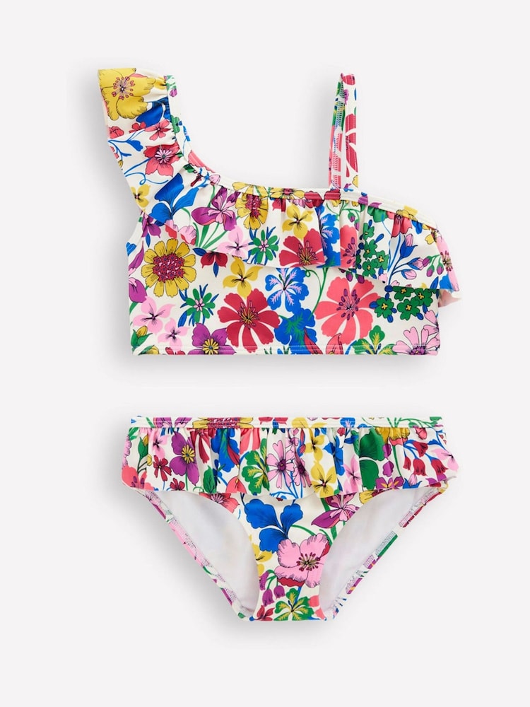 Boden Blue One Shoulder Frill Bikini Set - Image 1 of 3