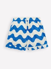 Boden Blue Towelling Ruffle Shorts - Image 1 of 3