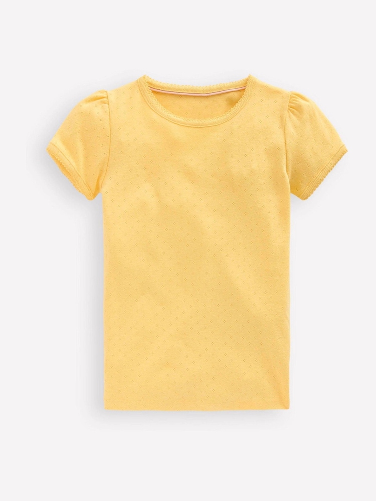 Boden Yellow Short Sleeve Pointelle Top - Image 1 of 3