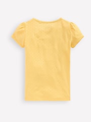 Boden Yellow Short Sleeve Pointelle Top - Image 2 of 3
