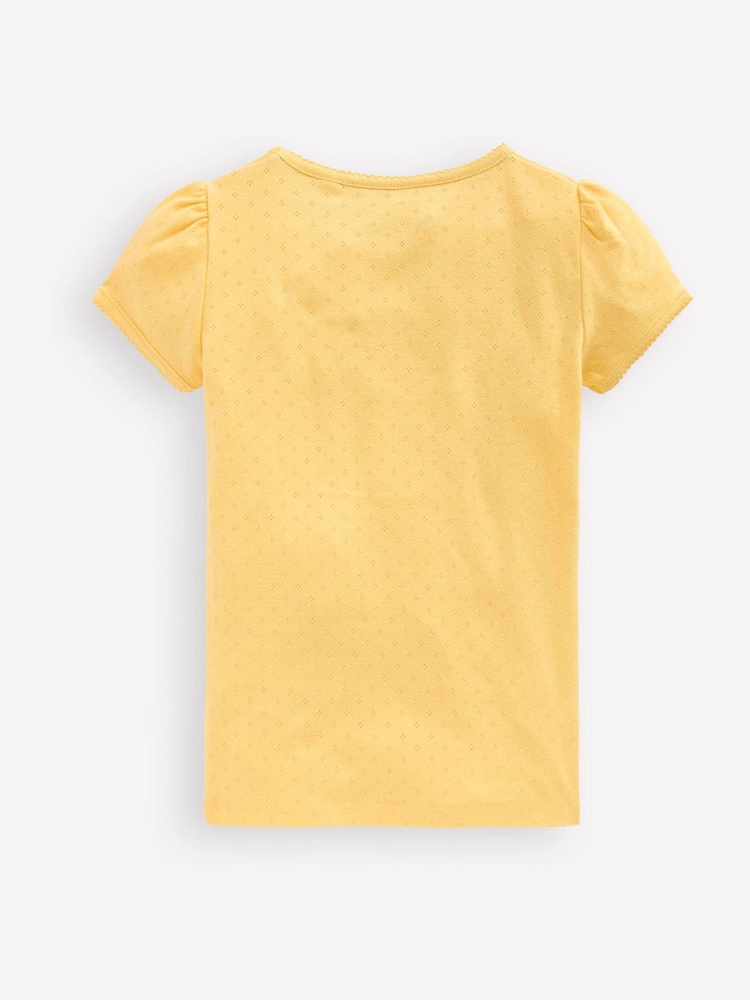 Boden Yellow Short Sleeve Pointelle Top - Image 2 of 3