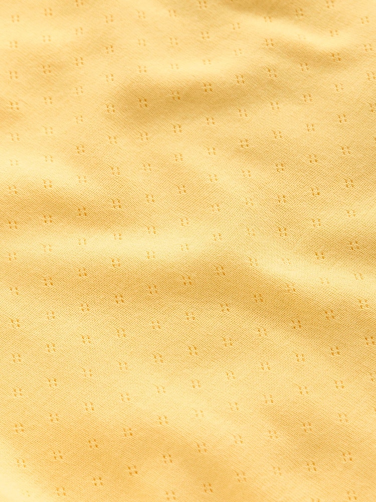 Boden Yellow Short Sleeve Pointelle Top - Image 3 of 3