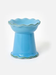 Oliver Bonas Blue Ceramic Ruffle Oil Burner - Image 1 of 5