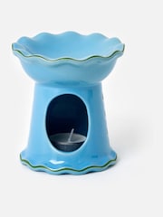 Oliver Bonas Blue Ceramic Ruffle Oil Burner - Image 3 of 5