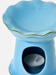 Oliver Bonas Blue Ceramic Ruffle Oil Burner - Image 4 of 5